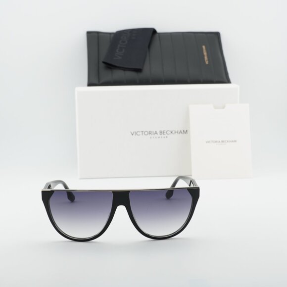Victoria Beckham VB682S 001 Aviator Sunglasses – Black/Smoke main image 4